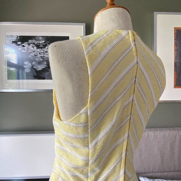 ❤️ Mi Ami Sleeveless Summer Party Dress in Yellow, White and Gold MEDIUM - J184 - Picture 5 of 9